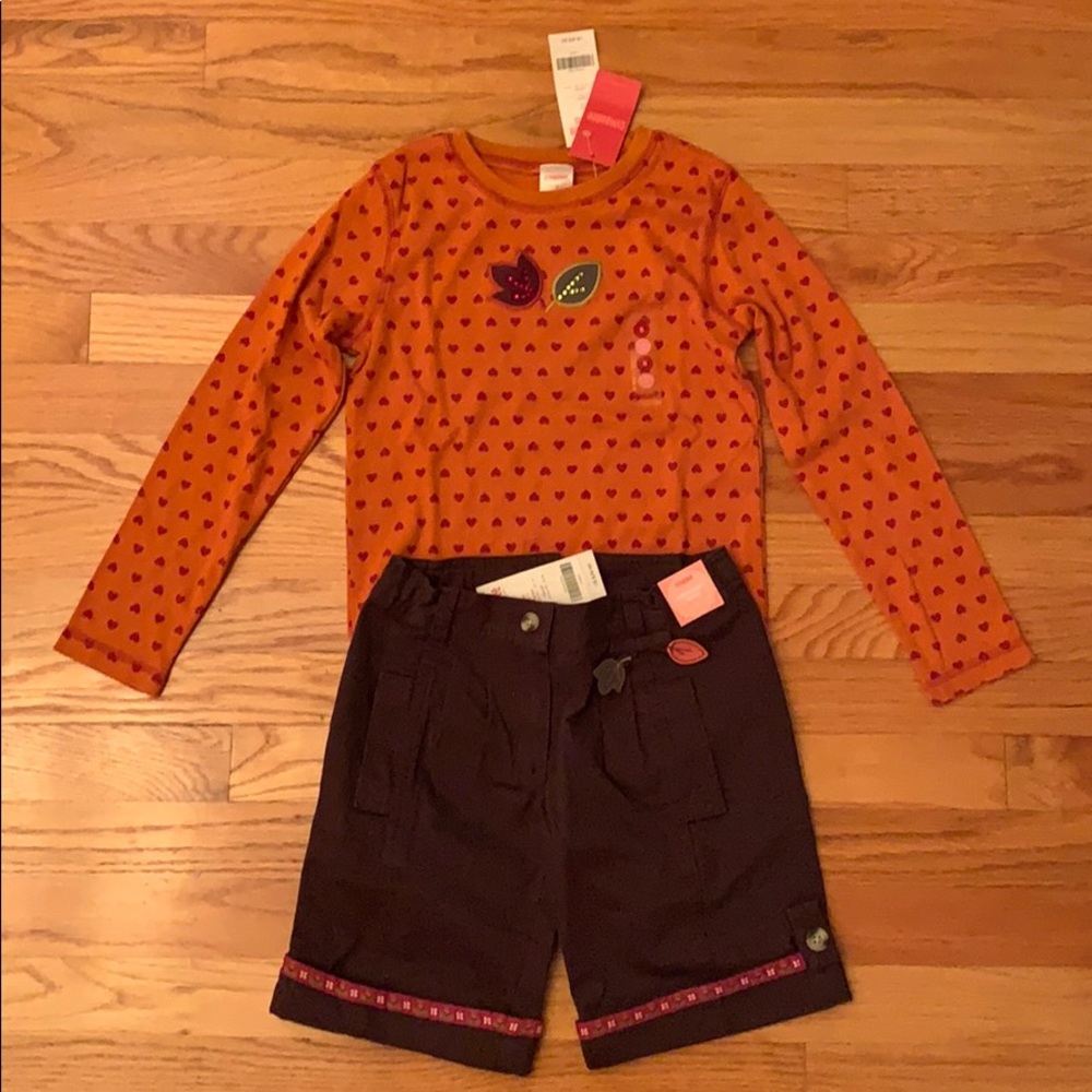 Gymboree girls outfit, NWT, shorts and shirt, sz 8
